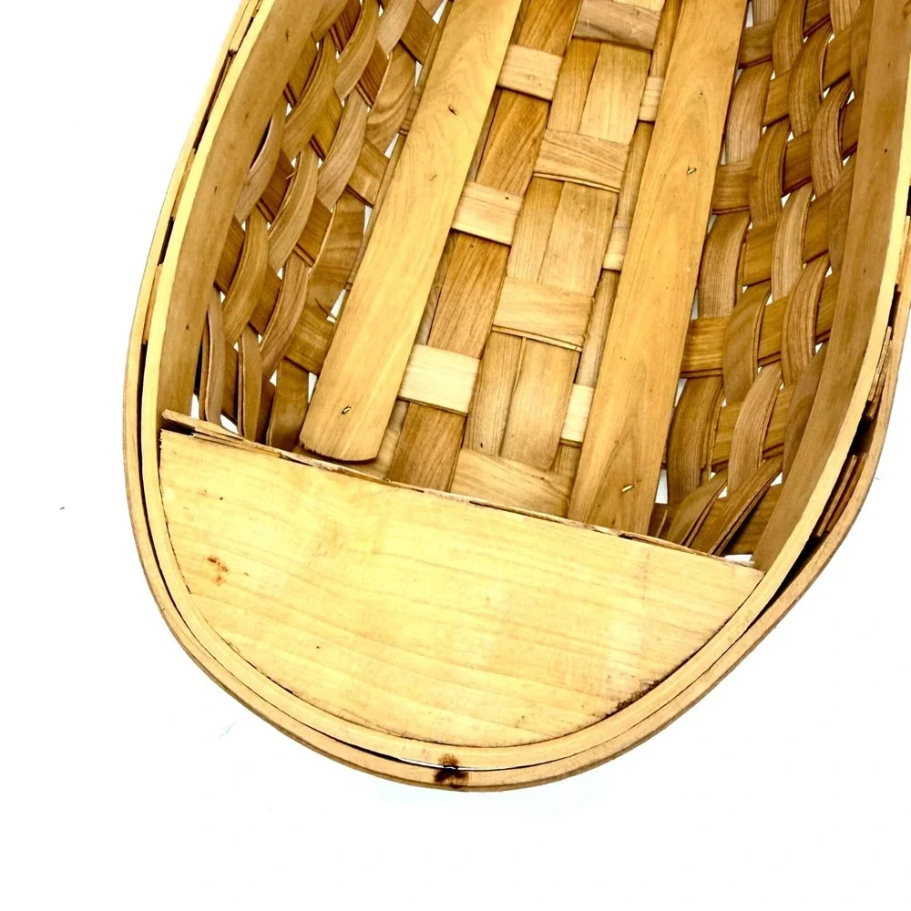 Christopher Roberts Designs Limited Edition Woven Wood Oval Basket Farmhouse